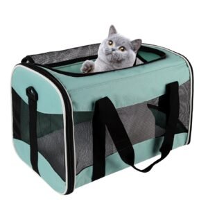 Breathable Foldable Pet Crossbody Carrier – Hands-Free Travel for Cats & Small Dogs